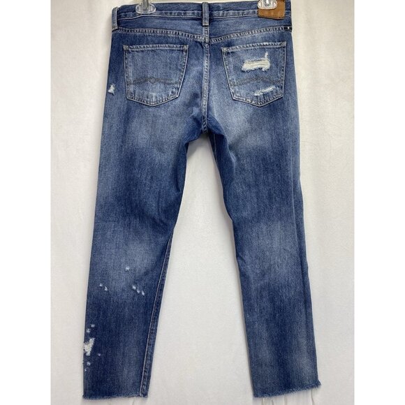 Lucky Brand Sienna Slim Boyfriend Low-Rise Distressed Jeans Women Size 0/25 Blue - Picture 2 of 16